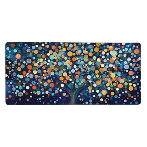 Gaming Mauspad Traum, 47.2x23.6 inch XL Verlängertes Großes Mousepad Baum Schreibtischauflage Langlebige Anti-Fray-Kanten Mauspad mit Wasserdicht und Rutschfester Gummibasis, Gaming-Mauspad-C309 von Xiaboor