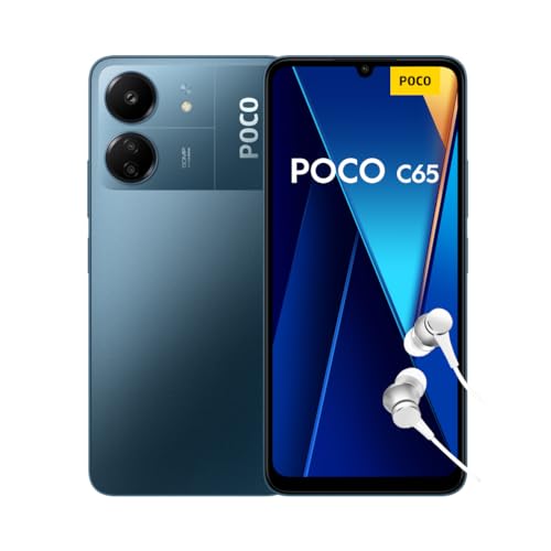 Xiaomi Poco C65 Smartphone + Kopfhörer, 6+128GB Handy ohne Vertrag, 6,74” 90Hz Display, 5000 mAh, 18W Fast Charge, 50MP AI Dreifach-Kamera, Blue (DE Version + 2 Jahre Garantie) von Xiaomi