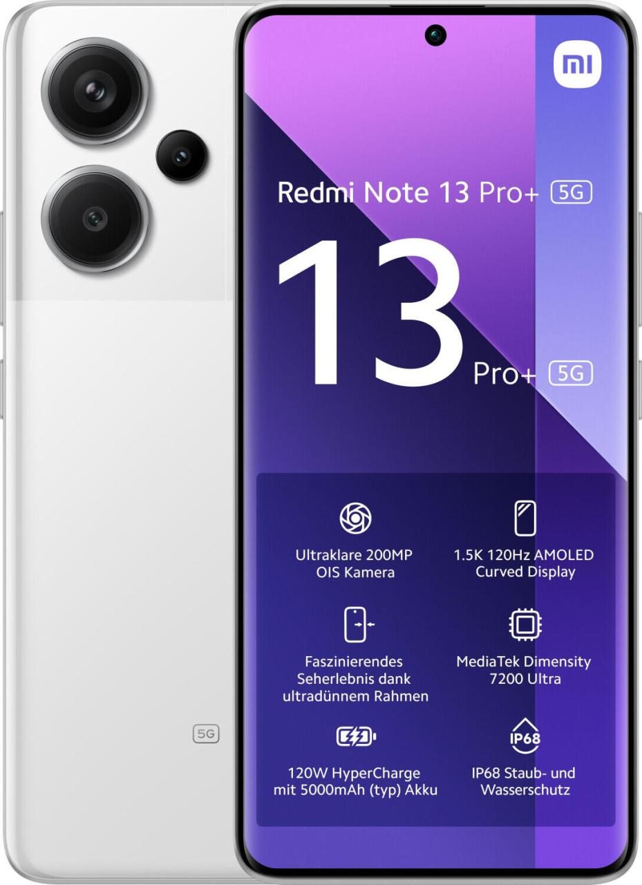 Xiaomi Redmi Note 13 Pro+ 8/256GB Dual-SIM, weiß von Xiaomi