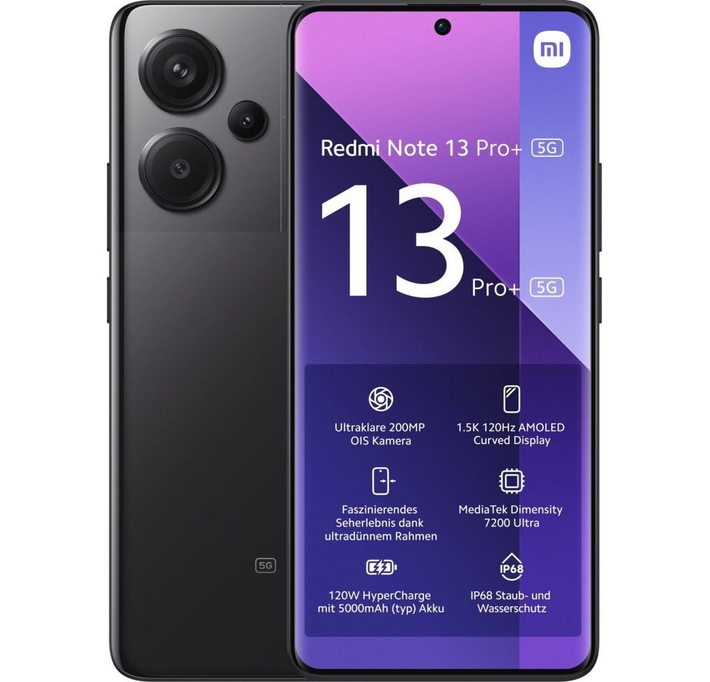 Xiaomi Redmi Note 13 Pro+ 5G 512 GB / 12 GB - Smartphone - midnight black Smartphone (6,67 Zoll) von Xiaomi