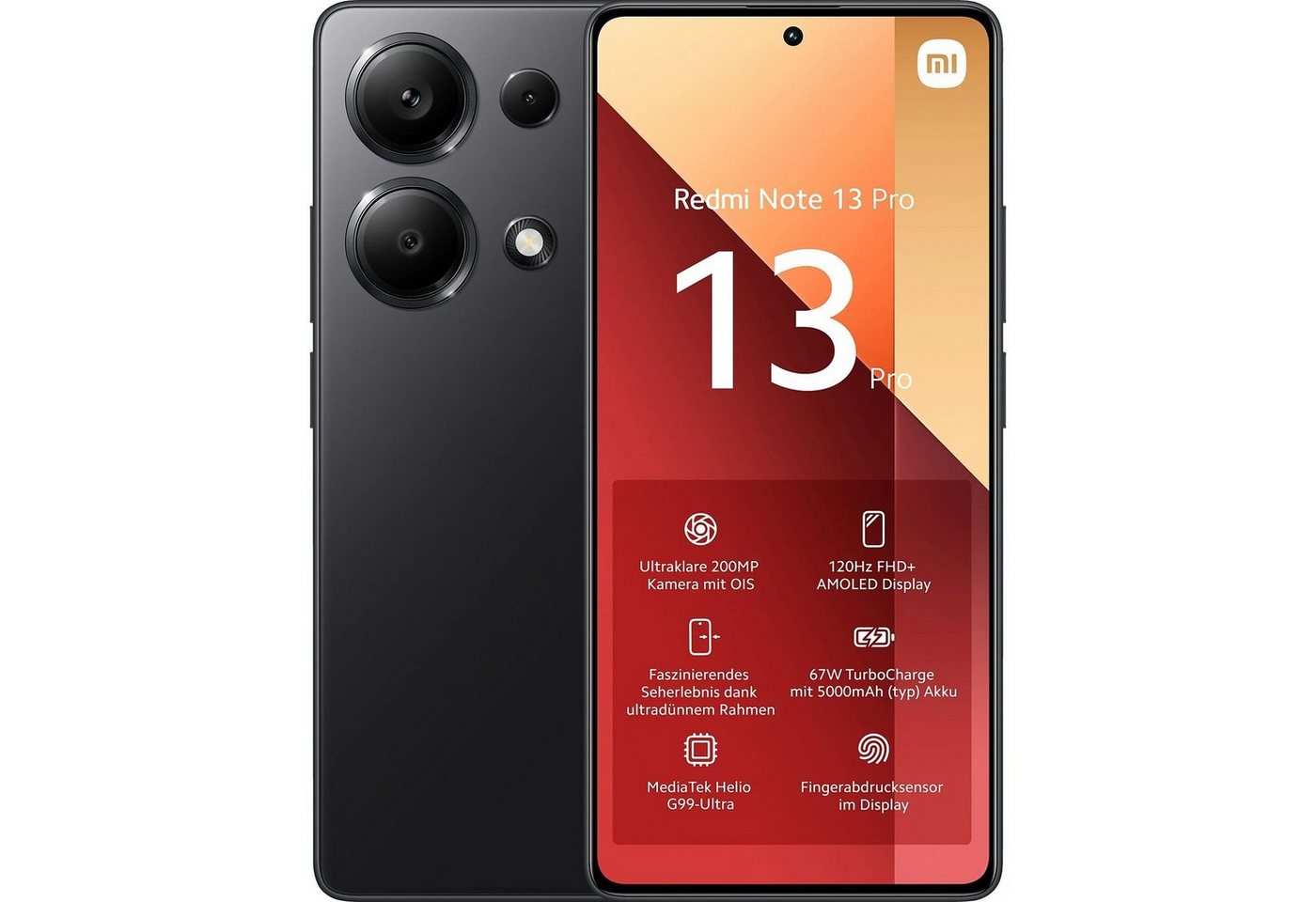 Xiaomi Redmi Note 13 Pro 4G 8+256GB Smartphone Handy (16,94 cm/6.67 Zoll, 200 MP Kamera) von Xiaomi