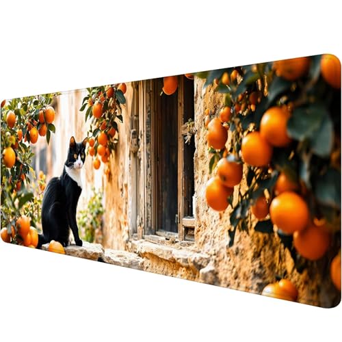 Gaming Mauspad 900 x 400 x 3 mm, Katze Mousepad XXL Groß Mauspad Niedlich Schreibtischunterlage mit Vernähte Kanten, Wasserdicht Anti-Rutsch Mouse Pad, Verbessert Präzision und Geschwindigkei Y-2 von Xiaonu