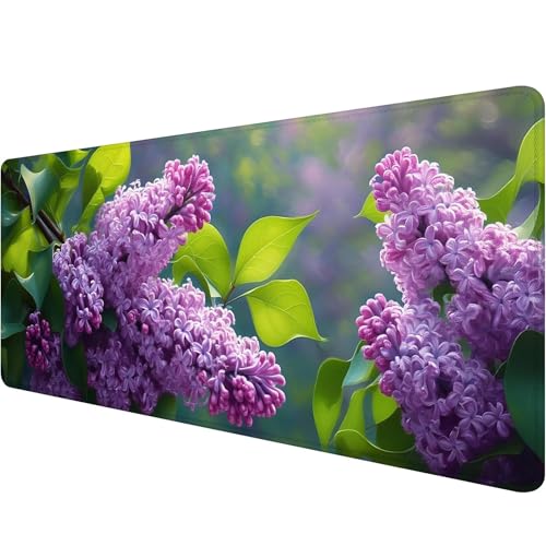 Mauspad 1000 x 400 x 3 mm Lila Mousepad XXL Gaming Mauspad Blume Schreibtischunterlage mit Vernähte Kanten Wasserdicht Anti-Rutsch Mousepad Groß Erweiterter Schreibtisch Schutz für Gaming Office J-5 von Xiaonu