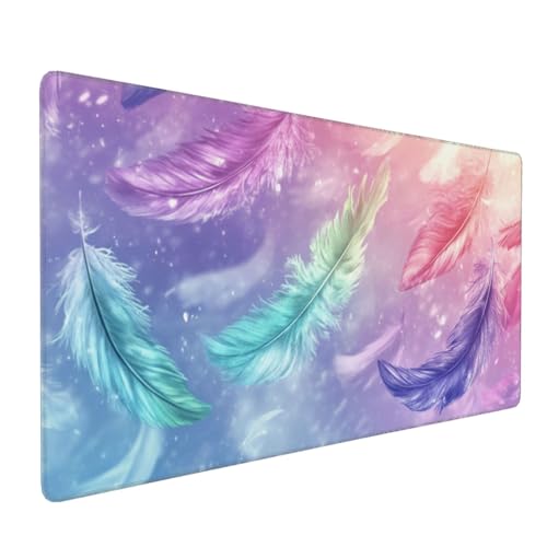 Gaming Mauspad XXL Feder Mousepad 900x400x4mm Farbe Verlängertes Mauspad Schreibtischauflage,Genähte Kanten Mauspad,Verbessert Präzision und Geschwindigkeit Wasserdicht Geeignet für Büro und Spiele von Xieazgsn