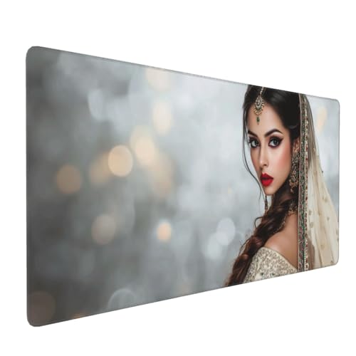 Gaming Mauspad XXL Frau Mousepad 1200x600x4mm Indien Verlängertes Mauspad Schreibtischauflage,Genähte Kanten Mauspad,Verbessert Präzision und Geschwindigkeit Wasserdicht Geeignet für Büro und Spiele von Xieazgsn