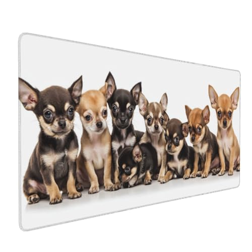 Gaming Mauspad XXL Hund Mousepad 800x400x4mm Haustier Verlängertes Mauspad Schreibtischauflage,Genähte Kanten Mauspad,Verbessert Präzision und Geschwindigkeit Wasserdicht Geeignet für Büro und Spiele von Xieazgsn