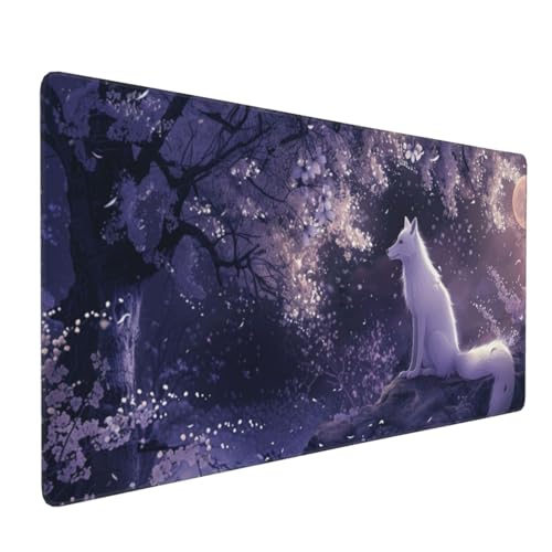 Mauspad Baum Gaming Mauspad XXL 800x400x4mm Mousepad Fuchs Mouse Pad Groß,Rutschfeste Gummibasis,Verlängertes Mousepad,Schreibtischunterlage, Verbessert Präzision und Geschwindigkei,für Frauen im Büro von Xieazgsn