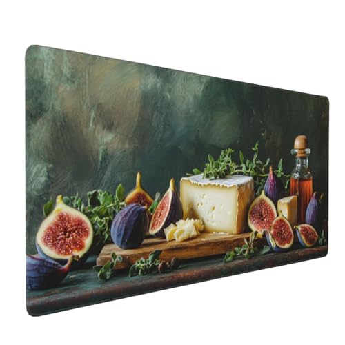 Mauspad Feige Gaming Mauspad XXL 900x400x4mm Mousepad Obst Mouse Pad Groß,Rutschfeste Gummibasis,Verlängertes Mousepad,Schreibtischunterlage, Verbessert Präzision und Geschwindigkei,für Frauen im Büro von Xieazgsn