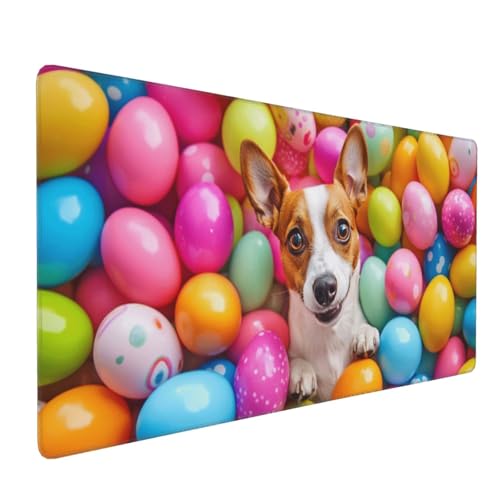 Mauspad Hund Gaming Mauspad XXL 900x400x4mm Mousepad Ei Mouse Pad Groß,rutschfeste Gummibasis,Verlängertes Mousepad,Schreibtischunterlage, Verbessert Präzision und Geschwindigkei,für Frauen im Büro von Xieazgsn