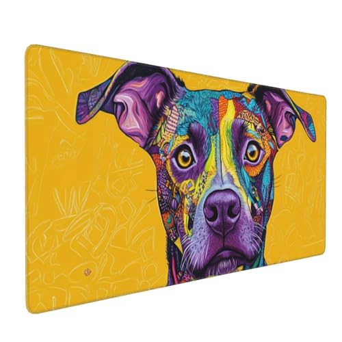 Mauspad Hund Gaming Mauspad XXL 900x400x4mm Mousepad Tier Mouse Pad Groß,rutschfeste Gummibasis,Verlängertes Mousepad,Schreibtischunterlage, Verbessert Präzision und Geschwindigkei,für Frauen im Büro von Xieazgsn