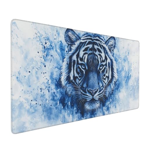 Mauspad Tiger Gaming Mauspad XXL 900x400x4mm Mousepad Tier Mouse Pad Groß,Rutschfeste Gummibasis,Verlängertes Mousepad,Schreibtischunterlage, Verbessert Präzision und Geschwindigkei,für Frauen im Büro von Xieazgsn