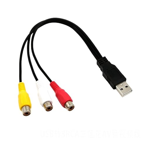 USB auf Cinch Kabel Cinch Kabel, USB 2.0 Stecker auf 3 Cinch Buchsen AV-Composite-Adapterkabel für TV/PC von Xingdianfu