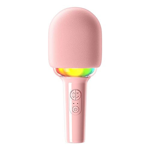 Xinyan L8 LED-Licht, Integriertes Kabelloses Mikrofon, Bluetooth, Family K Song Treasure, Intelligenter Lautsprecher mit RauschunterdrüCkung, Rosa von Xinyan