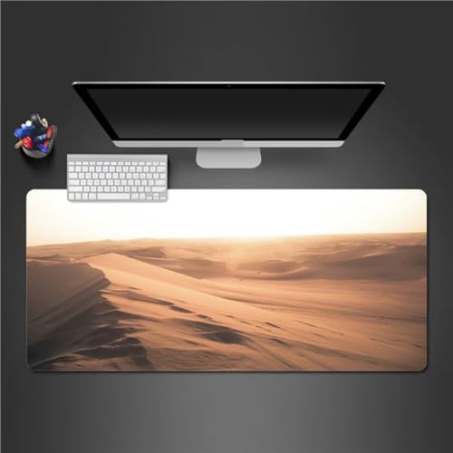 Mauspad XXL Mauspad Gaming 1000x500x2mm, Mousepad XL mit Vernähte Kanten, rutschfeste Schreibtischunterlage Große für Verbessert Präzision (Wüstenlandschaft) von Xinyuer