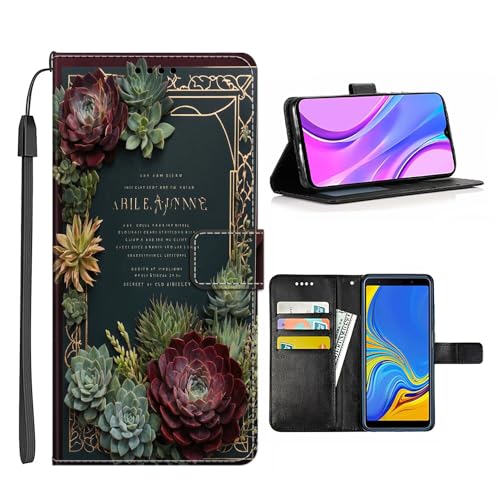 Xioolia Schutzhülle für Samsung Galaxy A3 A30 A30S A31 A32 A33 A34 A40 A42 A43 A44 A5 A50 A51 A52 A53 A54 4G/5G mit abstraktem Blumenmuster - Art cc7 TPU-Leder Kartenhalter Hülle von Xioolia