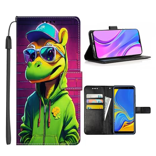 Xioolia Schutzhülle für Samsung Galaxy Note 20, Note 20, Ultra Note 10, Note 10+, Note 8, Note 9, 4G/5G, mit Krokodil-Illustration-Art cc4, TPU-Leder, Kartenhalter von Xioolia