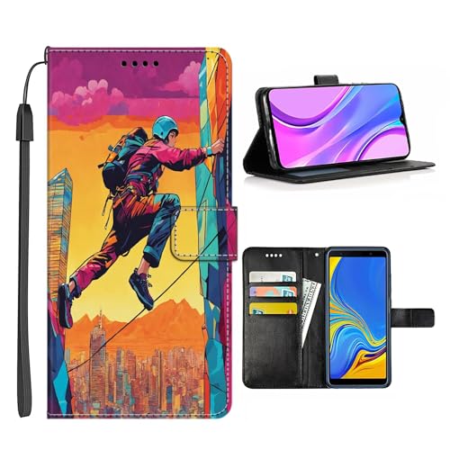 Xioolia Wallet Case für Moto G8 G8 Power G8 Play G9 Plus G9 Power G72 G82 G100 mit Rock Climber-AB0 TPU Leder Kartenhalter Hülle von Xioolia