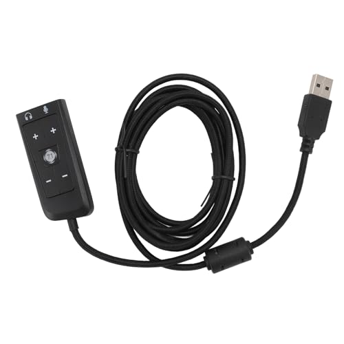 USB-zu-3,5-mm-Klinken-Audio-Soundkarten-Adapter für Kingston für HyperX Cloud II, Immersiver Virtueller Surround-Sound, mit LED-Anzeige, Lautstärkeregelung, für PS5 für -Serie von Xiuganpo