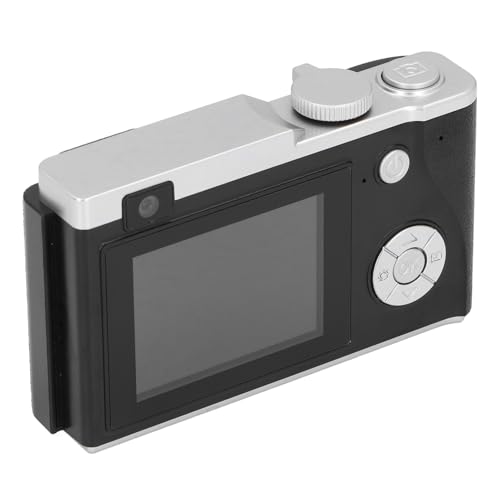 Xiuganpo 48MP Digitalkamera, 1080P 16x Zoom Selfie-Kamera für Reisen, 2,4-Zoll-Bildschirm, Kompakte Kleine Kamera, Retro-Vlogging-Kamera mit Handschlaufe für Jungen, Mädchen, Kinder (Black) von Xiuganpo