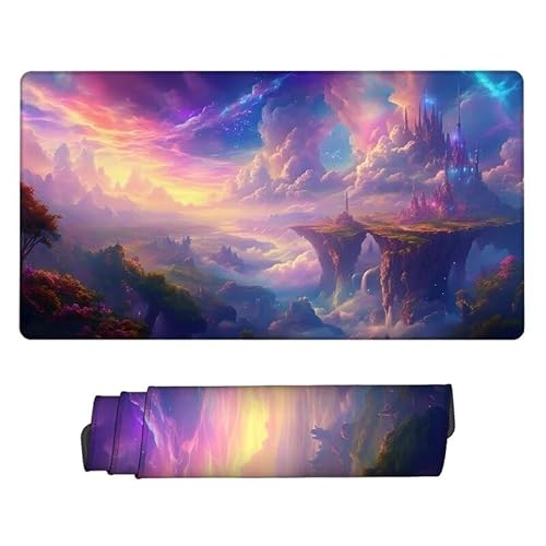 Gaming Mauspad Landschaft Mouse Pad, XXL Mousepad Wolken, Schreibtisch Unterlage Gaming Pad, Wasserdicht, rutschfeste Gummibasis, GroßEr Erweiterter Schreibtisch Schutz, für Office 800x400x3mm XJ-130 von Xjaopfei