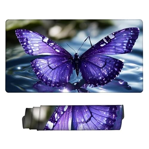 Gaming Mauspad Schmetterling Mouse Pad, XXL Mousepad See, Schreibtisch Unterlage Gaming Pad, Wasserdicht, rutschfeste Gummibasis, GroßEr Erweiterter Schreibtisch Schutz, für Office 500x250x3mm XJ-808 von Xjaopfei