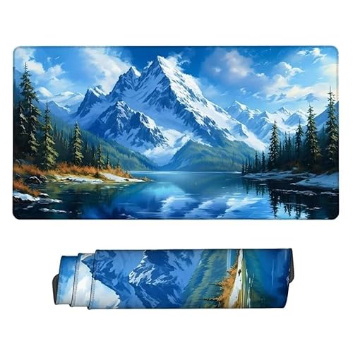 Gaming Mauspad See Mouse Pad, XXL Mousepad Bergspitze, Schreibtisch Unterlage Gaming Pad, Wasserdicht, rutschfeste Gummibasis, GroßEr Erweiterter Schreibtisch Schutz, für Office 1200x600x3mm XJ-284 von Xjaopfei