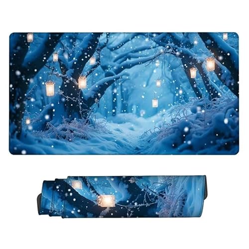 Gaming Mauspad Straßenlaterne Mouse Pad,XXL Mousepad Wald,Schreibtisch Unterlage Gaming Pad,Wasserdicht,rutschfeste Gummibasis,GroßEr Erweiterter Schreibtisch Schutz,für Office 700x400x3mm XJ-794 von Xjaopfei