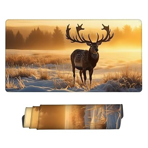 Gaming Mauspad Wüste Mouse Pad,XXL Mousepad Ren,Schreibtisch Unterlage Gaming Pad,Wasserdicht,rutschfeste Gummibasis,GroßEr Erweiterter Schreibtisch Schutz,für Office Geschenke 1200x600x3mm XJ-154 von Xjaopfei