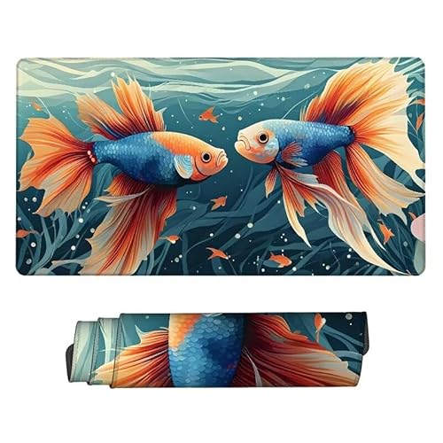 Mousepad orange Farbe Mouse Pad,Mauspad Tier,Schreibtisch Unterlage Gaming Pad,Wasserdicht,rutschfeste Gummibasis,GroßEr Erweiterter Schreibtisch Schutz für Home Office Geschenke 900x400x3mm XJ-370 von Xjaopfei