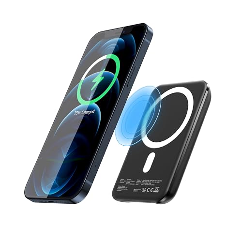 XLayer Magfix Pro Wireless Power Bank I 5000mAh PD 20W I Magnetische Powerbank I Schnellladen I Akkupack Kompatibel mit MagSafe für iPhone 16 15 Pro /14/13/12 Plus/Mini/Pro/Pro Max, Airpods von Xlayer