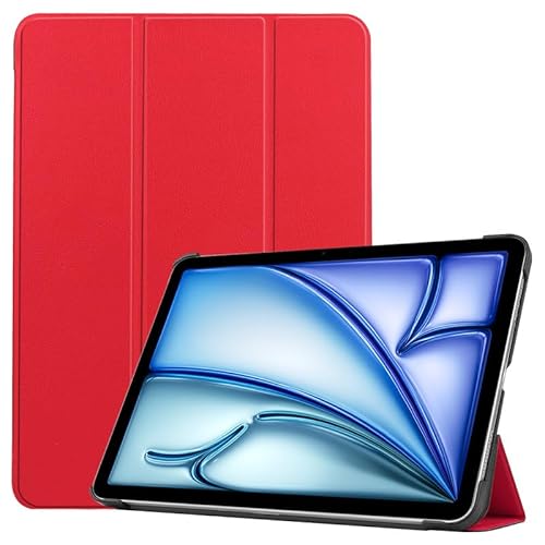Schutzhülle für iPad Pro 13 Zoll 2024 Tablet Hülle mit Stifthalter, Auto Wake/Sleep, Ultra Slim Lightweight Shockproof Trifold Stand Folio Back Shell, Rot von Xliamcp