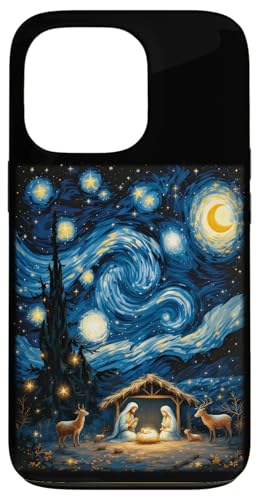 Hülle für iPhone 13 Pro Erste Weihnachtssternennacht Van Goghs Geburt Jesu von Xmas Art Lover Boys Girls Men Women Tees and Gifts