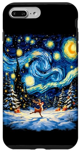 Hülle für iPhone 7 Plus/8 Plus Rudolph Christmas Sternennacht Van Gogh Winterwunderland von Xmas Art Lover Boys Girls Men Women Tees and Gifts