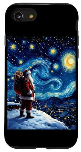 Hülle für iPhone SE (2020) / 7 / 8 Weihnachtsmann Sternennacht Van Gogh Winter Weihnachten von Xmas Art Lover Boys Girls Men Women Tees and Gifts