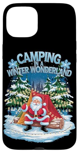 Hülle für iPhone 15 Plus Weihnachtsmann Camper Winter Camping Wonderland von Xmas Camping Lover Boys Girls Kids Men Women Tees