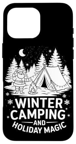 Hülle für iPhone 16 Pro Max Camping unter dem Weihnachtshimmel Santa Winter Camper von Xmas Camping Lover Boys Girls Kids Men Women Tees