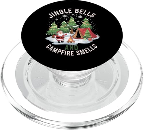 Jingle Bells Lagerfeuer Weihnachten Weihnachtsmann Camper Winter Camping PopSockets PopGrip für MagSafe von Xmas Camping Lover Boys Girls Kids Men Women Tees