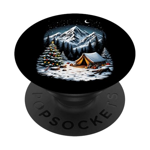 Merry Camper Weihnachtsbaum Winter Camping Urlaub PopSockets Klebender PopGrip von Xmas Camping Lover Boys Girls Kids Men Women Tees