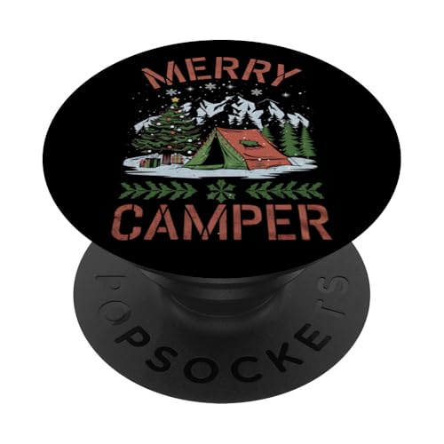 Merry Camper Weihnachtsbaum Winter Camping Urlaub PopSockets Klebender PopGrip von Xmas Camping Lover Boys Girls Kids Men Women Tees