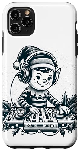 Hülle für iPhone 11 Pro Max Weihnachten DJ Elf Niedlich Plattenspieler Club Musik Party von Xmas DJ Elf Turntable Club Music Apparel