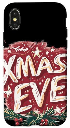 Hülle für iPhone X/XS Lustiger Mistelzweig mit Weihnachtsrede von Xmas Eve Outfit