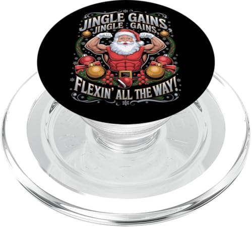 Lustiger Weihnachtsmann, Weihnachten, Fitnessstudio, Workout, motivierender Flex PopSockets PopGrip für MagSafe von Xmas Fitness Training Bodybuilding Men Women Tees