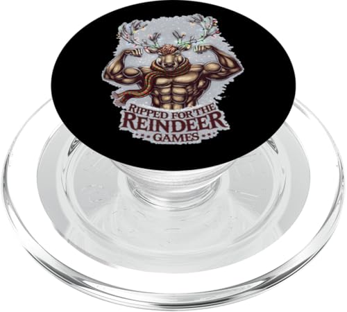 Ripped For The Games Lustiges Weihnachten Gym Workout Rentier PopSockets PopGrip für MagSafe von Xmas Fitness Training Bodybuilding Men Women Tees