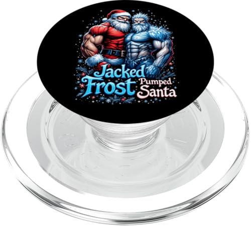 Weihnachts-Workout mit gepumptem Weihnachtsmann von Jacked Frost PopSockets PopGrip für MagSafe von Xmas Fitness Training Bodybuilding Men Women Tees