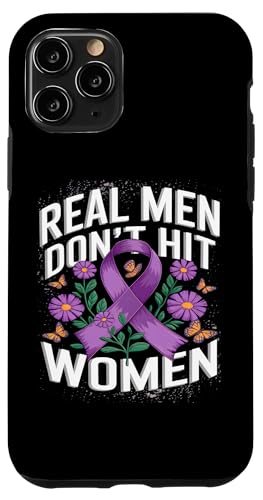 Hülle für iPhone 11 Pro Echte Männer schlagen Frauen nicht Purple Ribbon Awareness von Xmas Gifts