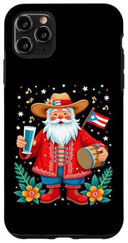 Hülle für iPhone 11 Pro Max Weihnachtsflagge von Santa Drum aus Puerto Rico von Xmas Gifts