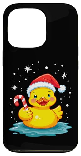 Hülle für iPhone 13 Pro Weihnachtliche Gummiente Nikolausmütze von Xmas Gifts