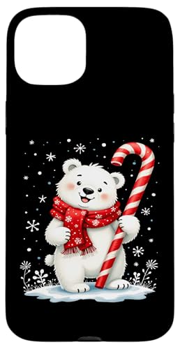 Hülle für iPhone 15 Plus Polar Christmas Bear Candy Schal Kinder von Xmas Gifts