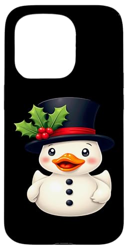 Hülle für iPhone 15 Pro Weihnachtliche Schneemann-Ente von Xmas Gifts