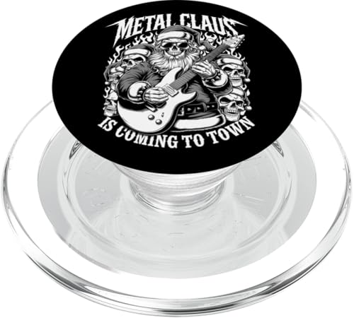 Der Weihnachts-Metalhead-Gitarrist Metal Santa kommt in die Stadt PopSockets PopGrip für MagSafe von Xmas Heavy Metal Music Lover Men Women Tees Gifts